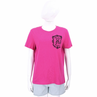MOSCHINO 泰迪熊胸口織花純棉桃紫色短袖TEE T恤(女款)