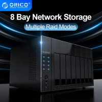 ORICO OS Series 8 Bag NAS 2.5" 3.5" Hard Drive Enclosure 8 Bay Network Attached Storage with RAID Gen7 SATA to USB3.0 HDD Case