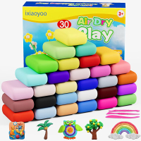 Air Dry Clay Modelling Clay for Kids 30 Colors DIY Molding Magic Clay for with Tools Soft & Non-Stic