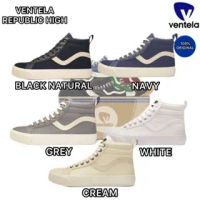 Sepatu Ventela Republic High Black Natural   Hitam / Grey  / White / Cream Shoes Free Sticker & Free