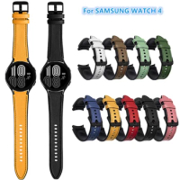 Watch Strap For Samsung Galaxy Watch 4 Classic 46mm 42mm Leather + Silicone Bracelet For Galaxy Watch4 44mm 40mm Correa