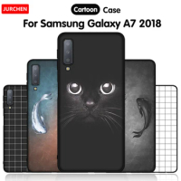JURCHEN Phone Case For Samsung Galaxy A7 2018 Cases A750 A750F Cartoon Soft Silicone Back Cover For Samsung Galaxy A7 2018 Case
