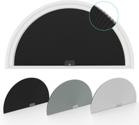 Changshade Arch Window Shades BlackoutHalf Moon(Radius: 24") Blackout Pleated Window Shades Half Cir