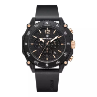 Expedition Expedition Jam Tangan Pria - Black Rosegold - Rubber - 3009 ECRRGBA