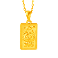 【元大珠寶】買一送金珠黃金項鍊純金9999喜樂龍(2.31錢正負5厘)