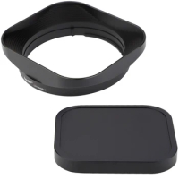Haoge LH-SM5614 Bayonet Square Metal Lens Hood for Sigma 56mm F1.4 DC DN Lens with Metal Lens Cap