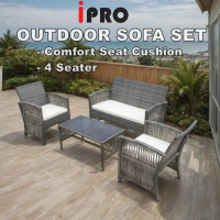 IPRO Outdoor Rattan Sofa Garden Outdoor Table and Chair Set Balcony Rattan Sofa Garden Chair Table