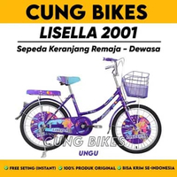 Sepeda mini Ukuran 20 24 26 Inch LISELLA LS 2001 Keranjang perempuan Remaja Dewasa 24 Inch Ungu