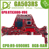 KEFU GA503RS Laptop Motherboard For AUSU ROG Zephyrus GA503RM GA503RW Mainboard With R9-6900HS 8GB-RAM RTX3070Ti RTX3080 RTX3060