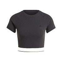 Adidas CS RIB SS Tee IT9771 女 短版 短袖 上衣 運動 休閒 三葉草 羅紋 黑白