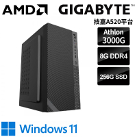 技嘉平台 AMD 雙核 Win11 {佛洛斯W} 文書電腦(Athlon 3000G/B450/8G/256G SSD)