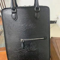 Men's Retro Square Handbag Backpack Tourism Business Leather Men's Bag