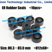 edm Seals Rubber for collet ER16 D12x6Hmm Ø0.1-Ø3.0mm for Small Hole Drill EDM Machine OMEGA ER16 Rubber Seals, EDM TUBE SEALS