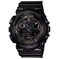 【CASIO 卡西歐】G-SHOCK GA-100系列特殊配色金屬腕錶-黑(GA-100CF-1A)