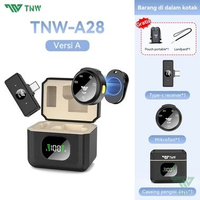 ORIGINAL TNW A28 Wireless Microphone Magnetic Clip On Mic Lavalier Microphone HP Plug & Play Nirkabe