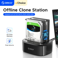 ORICO Dual Bay HDD Docking Station with Offline Clone, SATA to USB 3.0, 2.5, 3.5 ''SSD Enclosure