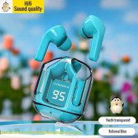 Disney Wireless Bluetooth Headset Transparent ENC Headset LED Power Digital Display Stereo Sound Earphones for Sports Working