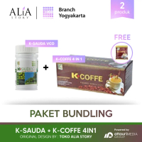 [PAKET HEMAT] BUNDLING K-COFFE 4 in 1 Box + K-Sauda VCO - BONUS 1 Sachet K-Coffee Durian - Original 