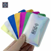 5Pcs Anti Rfid Reader Lock Wallet Locking Credit Id Cards Holder Bank Protective Aluminum Metal Card Case Support NFC 6.2*9.2cm