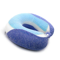Gel Travel Pillow 100% Pure Memory Foam Gel Neck Pillow, Comfortable &amp; Breathable Cover, Machine Washable, Airplane Travel Kit