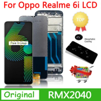 6.5" Original Realme 6i Screen With Frame for Oppo Realme 6i LCD Touch Screen Digitizer Assembly For Realme6i RMX2040 Display