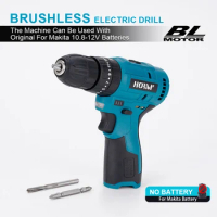 12V Brushless Electric Drill 3in1 Cordless Driller Driver Adjustable Speed Electric Impact Drill Screwdriver For Makita Battery