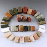 34pcs Practice Chapter Set Chinese Name Stamp Stone Seal Letter Sealing Blank Stamp for Diy Painting Calligraphy Art Supply