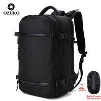 OZUKO Multifunction Men Backpack for 17 Inch Laptop Backpacks Waterproof USB Charging Travel Backpack Large Capacity Mochila AER