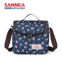 SANNE 6L Floral Series Diagonal Portable Waterproof Insulated Thermal Cooler Bag Picnic Bag for Family Lunch Bag Thermal