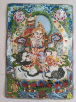 宗教佛像 刺繡版畫 西藏唐卡刺繡畫 織錦布畫絲織畫 財寶天王