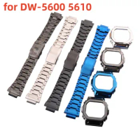 Watch Accessories Stainless Steel Metal strap case Suitable for Casio small block DW5600 DW5610 unisex strap