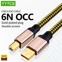 YYTCG 2FT/3FT/5FT HIFI USB Cable DAC A-B Alpha 6N OCC Digital AB Audio A to B high End USB cable 1m 2m 3m 8m