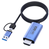 1080P 60HZ HD Converter USB3.0 to HDMI-Compatible Conversion Cable Type-C to HDMI-Compatible Adapter Cable