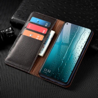 Litchi Patter Genuine Leather Magnetic Flip Cover For OnePlus Nord CE 2 Nord N100 N200 N20 CE2 Lite 2T Ace Racing 5G Wallet Case