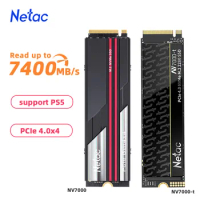 Netac M.2 SSD 512GB PCIe 4.0X4 7400MB/s SSD NVMe 1TB 2TB 4TB Hard Disk M2 2280 with DRAM Cache Heatsink for PS5 Laptop Desktop
