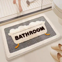 2026 Imitation Cashmere Bath Mat Absorbent Non-Slip Cartoon Entrance Carpet Direct Sale