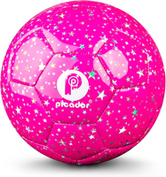 Soccer Ball Size 4 Glitter Shiny Stars Soccer Balls for Kids Girls Boys Child 5-7 8-12 Gift Outdoors