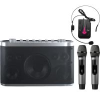 【大聲公】大聲公震將型重低音無線式多功能行動音箱/喇叭(二手持+耳麥組)