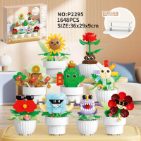 9pcs/set  Ornament insect building block flower series building block toy gift