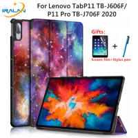 2021 case For Lenovo Tab P11 Pro TB-J706F Folding Magnetic Smart Tablet Cover For Lenovo Tab P11 Case TB-J606F 11 Inch+Film+Pen