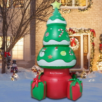 新款聖誕節PVC充氣聖誕樹庭院裝飾發光Led燈充氣節日裝飾 全館免運