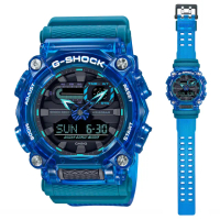 【CASIO 卡西歐】G-SHOCK Sound Wave舞池音浪幻象色彩雙顯錶-藍(GA-900SKL-2A)