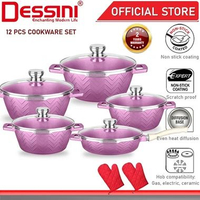 DESSINI ITALY WSB-12-S Peralatan Masak Aluminium Die-Cast Anti Lengket Panci Casserole Wajan Goreng