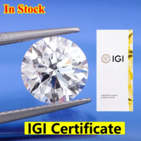 0.3-3CT HPHT CVD Lab Grown Diamond IGI GIA Certificate Loose DEFG VVS-SI Gemstone Super White for Wedding Fine Jewelry Ring