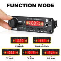 150W DIY Amplifier Bluetooth Decoder Board 12V 6.5mm Microphone FM Radio TF USB Car Audio Music Player Speakers Volume Control