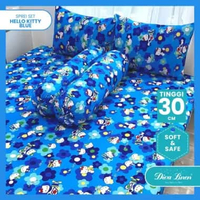 Diva Linen Sprei Set Motif Hello Kitty Pink & Blue Untuk Kamar Anak 180x200 Hello Kitty Blue
