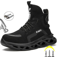 Male Work Safety Boots Indestructible Work Shoes Men Anti-puncture Safety Boots Winter Shoes Men Wor