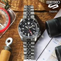 SEIKO精工 5 SPORTS系列機械錶GMT雙時區黑面42.5㎜款 SK004(SSK001K1/4R34-00A0D)