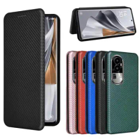 New Style For OPPO Reno10 Pro Plus 5G Luxury Flip Carbon Fiber Skin Magnetic Adsorption Protective Case For OPPO Reno 10 Pro+ Ph
