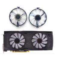 2 fans cooling fan brand new XFX/XFX RX580 RX570 RX470 RX480 Black Wolf version snap-on graphics card fan with light